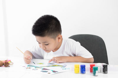 Boy looking at camera