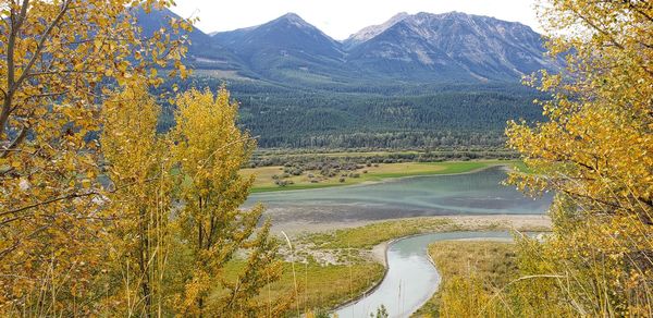 Scenic view of lake during autumn