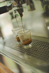 Close-up of coffee cup on table