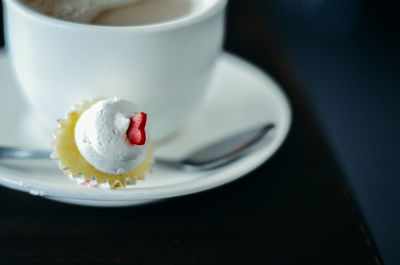 Close-up of pastry in plate