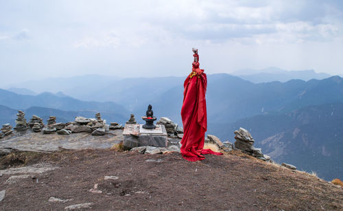 Scenic view of mountains from top of a mountain