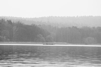 Scenic view of lake in forest