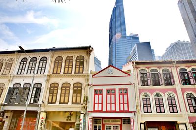 Low angle view of buildings in city