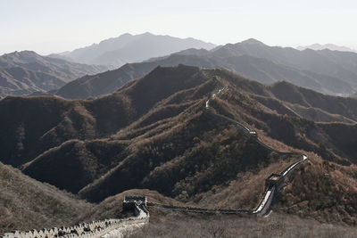 High angle view of mountain range