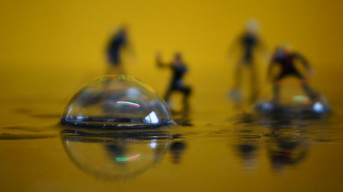 Close-up of water on table