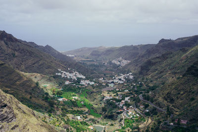 High angle view of landscape against sky