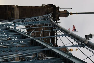 Low angle view of construction site against sky