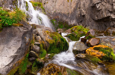 Scenic view of waterfall