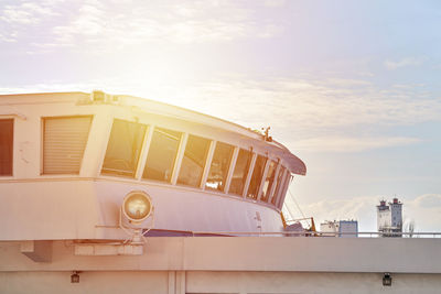 Low angle view of ship in sea