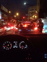 Traffic on road at night