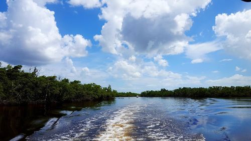 Scenic view of river against sky
