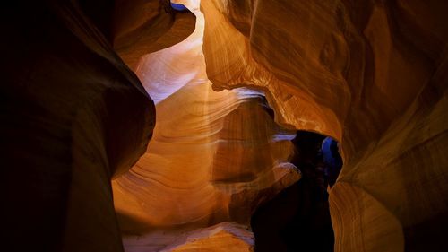 Low angle view of rock formation