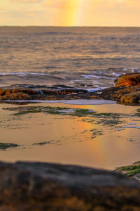 Scenic view of sea during sunset