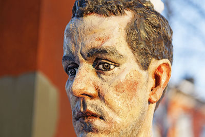 Close-up portrait of statue