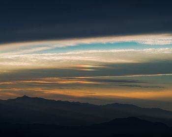 Scenic view of dramatic sky at sunset