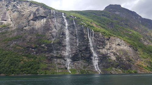 Scenic view of waterfall