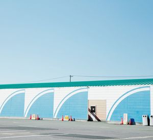 Blue summer - clear sunny sky - minimal architecture landscape in japan