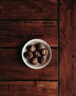 High angle view of coffee on table