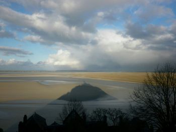 Scenic view of landscape at sunset