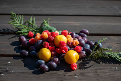 Close-up of christmas decorations on table