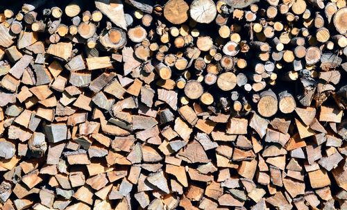 Full frame shot of logs