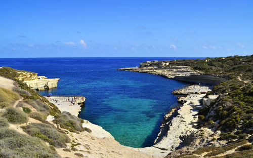 High angle view of sea against sky