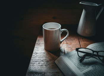 Close-up of coffee on table