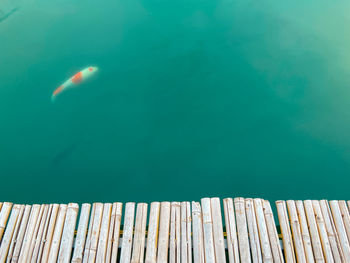 High angle view of pier in sea