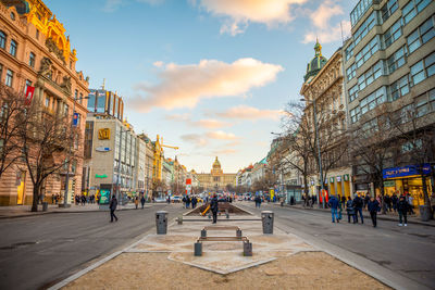 Group of people in city street