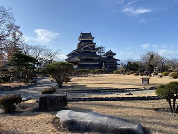 View of matsumoto castle against sky