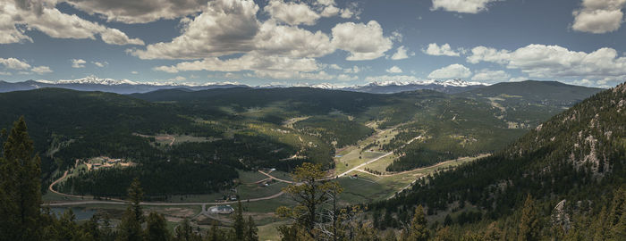 High angle view of landscape against sky