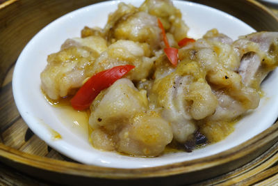 Close-up of meal served in plate