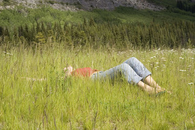 Person lying in grass