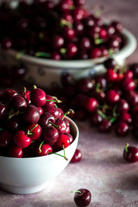 Close-up of strawberries in bowl