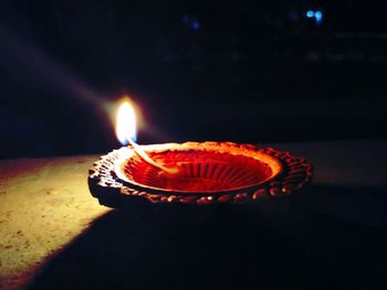 Close-up of illuminated lamp