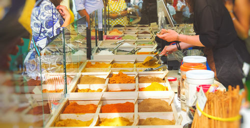 Full frame shot of food for sale at market stall