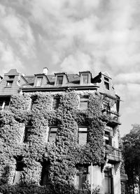 Low angle view of old building against sky