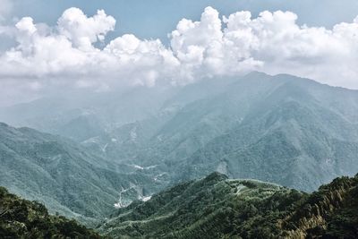 Scenic view of mountains against sky