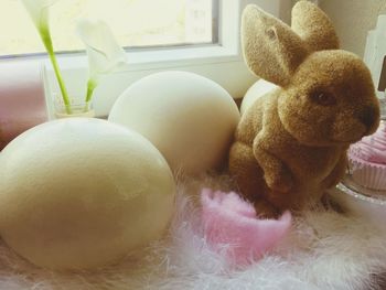 Close-up of eggs at home