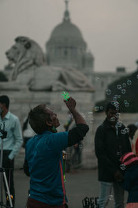 People in city