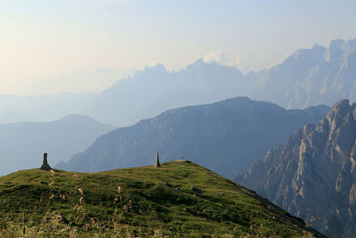 Landscape of the tre cime di lavaredo one of the most popular attraction in the dolomites, italy. 