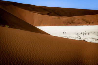 Scenic view of sand dunes at desert