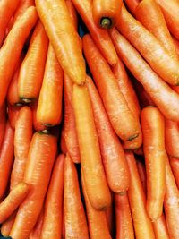 Full frame shot of carrots at market