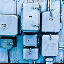 Electrical boxes on wall