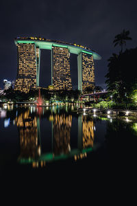 Illuminated city at night