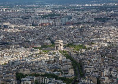 High angle view of buildings in city