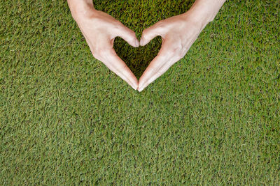 Low section of woman lying on grass