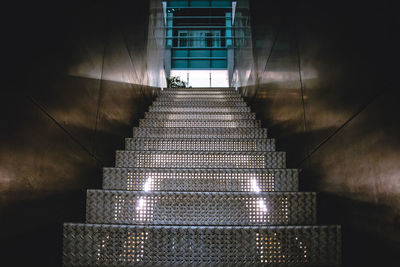 Staircase in illuminated building