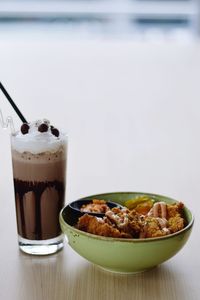 Close-up of food on table