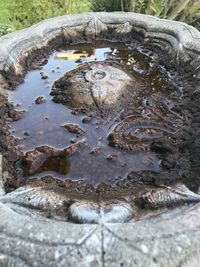 High angle view of water fountain